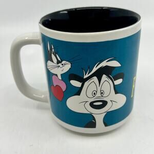 Vintage Pepe Le Pew & Penelope Six Flags Coffee Mug From 1994 Rare.